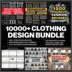 Ultimate Clothing Design Bundle – 10,000+ Mockups, Procreate Brushes & Tech Pack Templates (Instant Download)