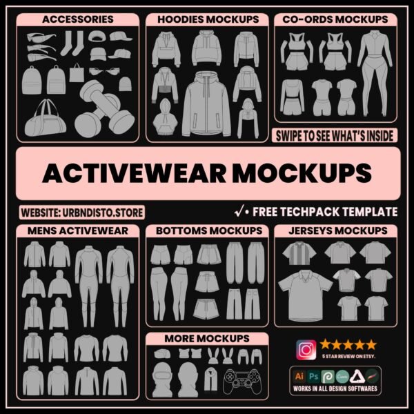 1000 ACTIVEWEAR MOCKUPS