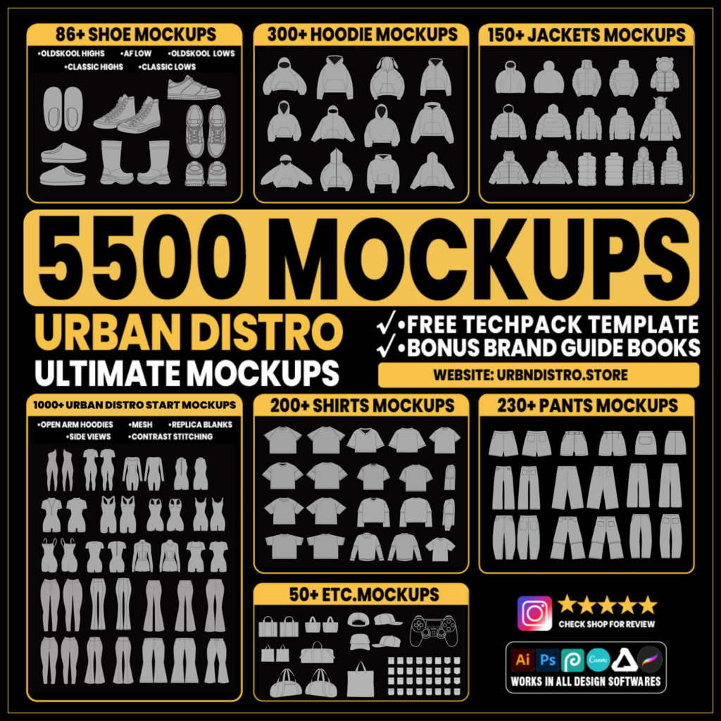 5000 CLOTHING MOCKUPS PACK