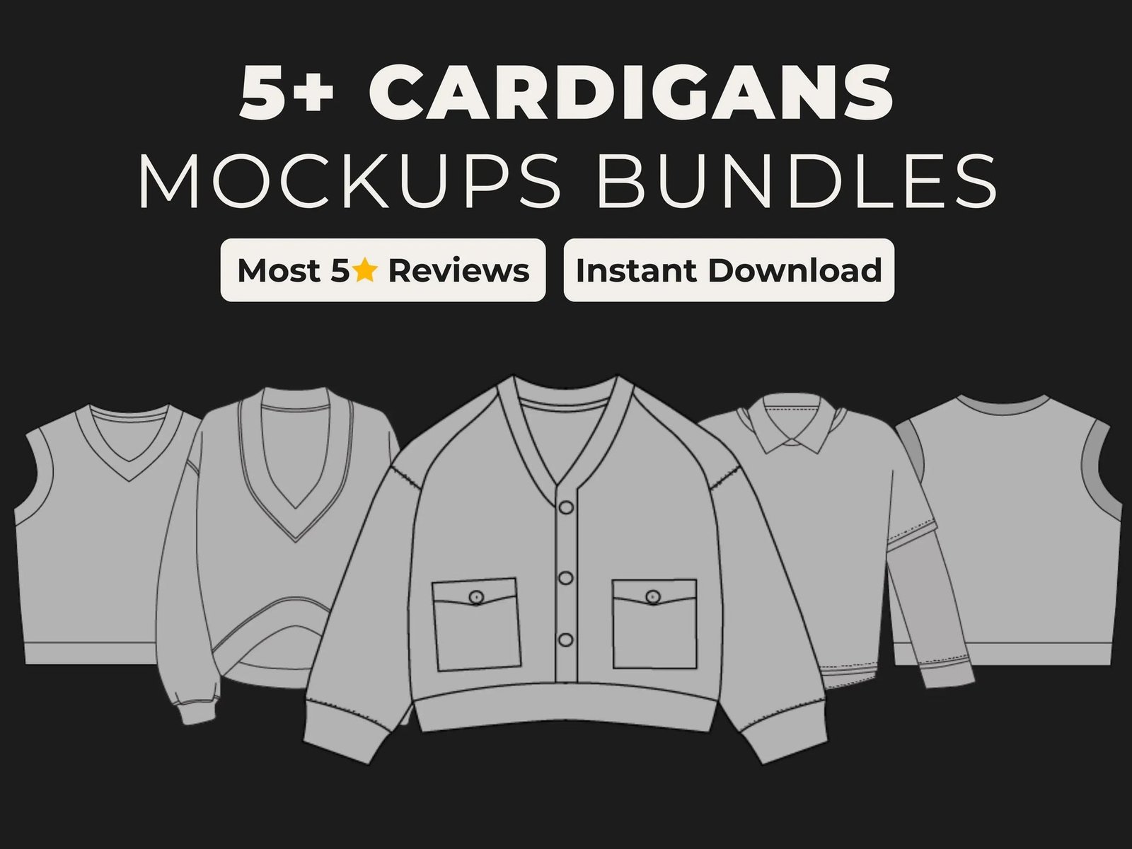 CARDIGANS MOCKUPS BUNDLE CARDIGANS MOCKUPS BUNDLE