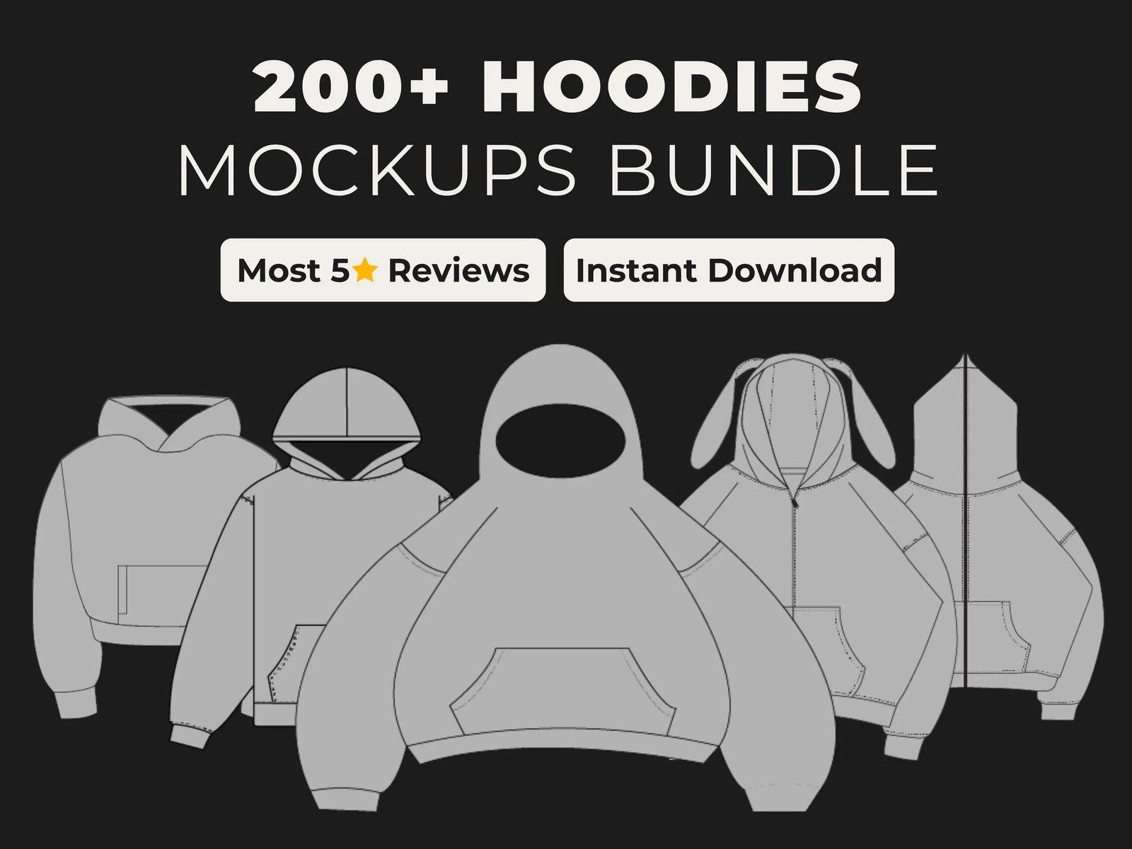 Streetwear mockups hoodie bundle for clothing brands