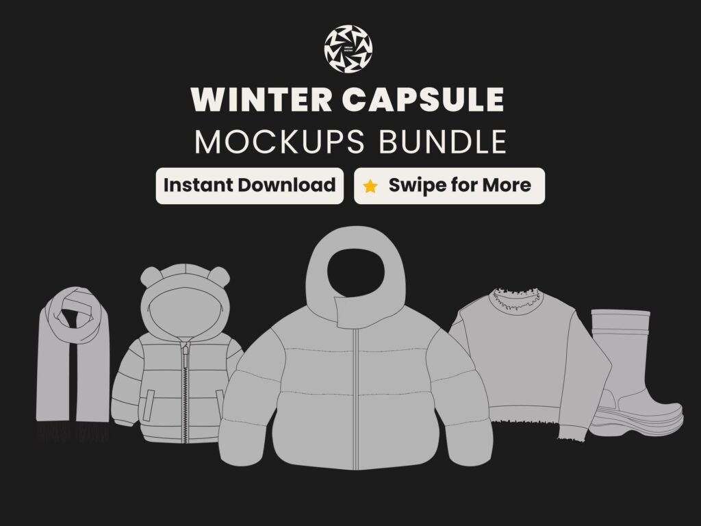 Winter clothing mockups for fashion brands